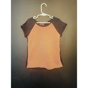 Kids Can’t Miss Girls M/L Black Orange Top